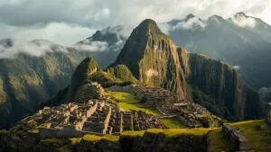 Machu Picchu Inca Citadel Andes Mountains Historic View