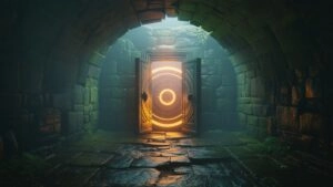 Magic Portal Opening in Ancient Ruins