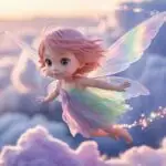 Magical Flying Fairy Girl Soft Glow