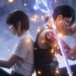 Manga Couple Sitting Back to Back With Soft Light
