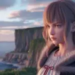 Manga Heroine Overlooking Distant Sea