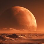 Mars Horizon With Soft Orange Light