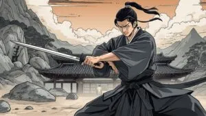 Martial Arts Master Training Mountain Dojo Scene