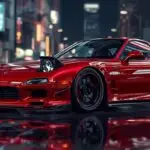 Mazda RX7 FD Red Classic JDM Style