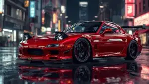 Mazda RX7 FD Red Classic JDM Style
