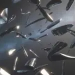 Metallic Fragments Floating in Zero Gravity