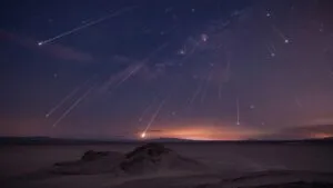 Meteor Shower Over Quiet Desert Night