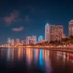 Miami Beach Night Skyline Glow