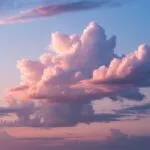 Minimal Pastel Clouds Floating in Calm Sky