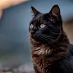 Minimalist Black Cat Staring Aesthetic