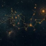 Minimalist Constellation Map Night Sky Gold