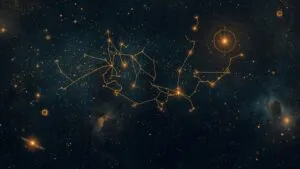 Minimalist Constellation Map Night Sky Gold
