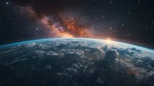 Minimalist Earth Cloud Structure View