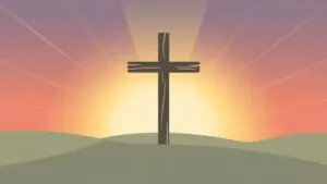 Minimalist Easter Cross Sunrise Art