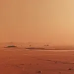 Minimalist Mars Terrain Landscape Red
