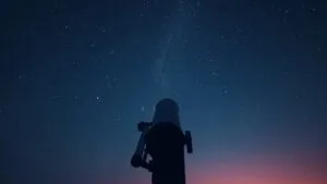 Minimalist Telescope View Stars Night