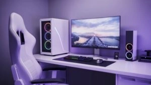 Minimalist White Gaming Setup