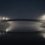 Misty Bridge at Midnight