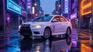 Mitsubishi Evo X White Rally Style