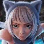 Modern Manga Aesthetic: Gentle Look Cat Girl