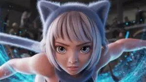 Modern Manga Aesthetic: Gentle Look Cat Girl