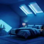 Moody Blue Light Spilling Over Bedroom Corners
