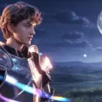 Moonlit Anime Knight Warrior