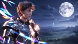 Moonlit Anime Knight Warrior