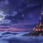 Moonlit Castle Above Clouds