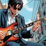 Musician Playing Guitar Solo Street Performer