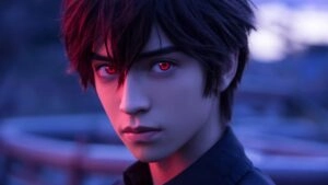 Mysterious Anime Boy With Red Eyes