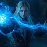 Mystic Sorceress Casting Blue Magic