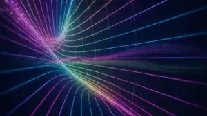 Neon Digital Tunnel Flowing Into Vortex