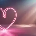 Neon Pink Lines Forming Simple Heart Shape