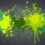 Neon Yellow Green Abstract Splatter Grunge Effect