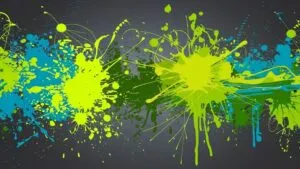 Neon Yellow Green Abstract Splatter Grunge Effect