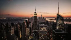 New York City Skyline at Sunset