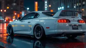 Night Shine White Toyota Supra MK5 Tuner Coupe