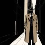Noir Detective Trench Coat Shadow Alley Scene