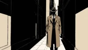 Noir Detective Trench Coat Shadow Alley Scene