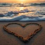 Ocean Wave Heart Shape Foam Sand Beach Art