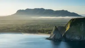 Ocean’s Edge: Rugged Coastal View with Vast Open Sky