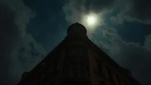 Old Building Under Night Sky