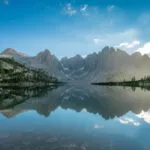Panoramic Vista of Serene Mountain Lake Reflection