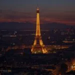 Paris Eiffel Tower Evening Glow