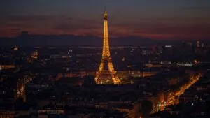 Paris Eiffel Tower Evening Glow