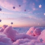 Pastel Stars Scattered Over Cotton Candy Sky