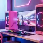 Pink Gaming Setup With Soft LED