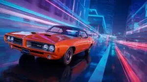 Pontiac GTO Judge Ram Air Orange Cinematic Neon