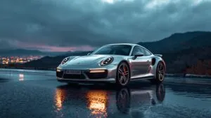 Porsche 911 Turbo Silver Mountain Road
